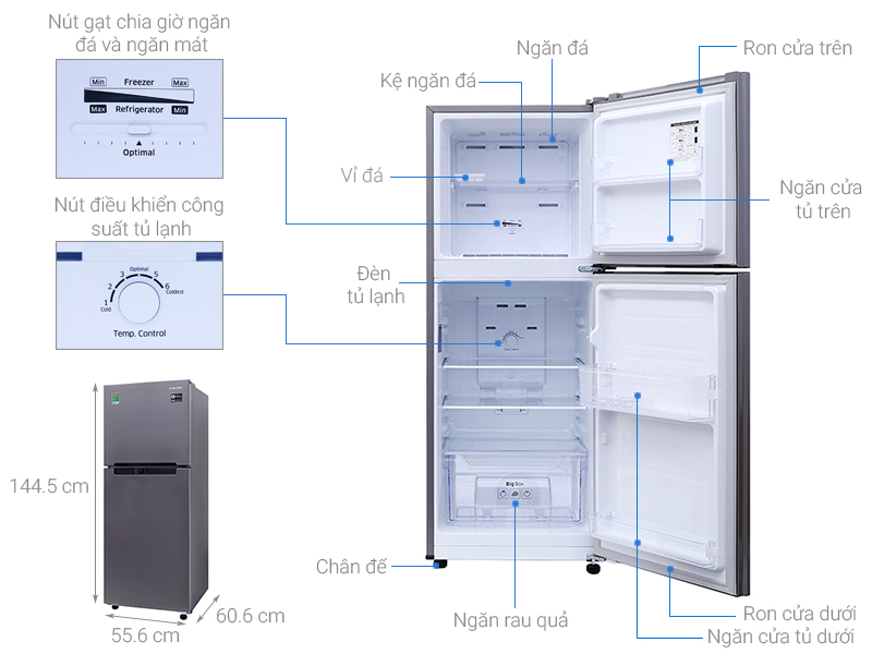 Tủ lạnh Samsung 208 lít RT19M300BGS/SV